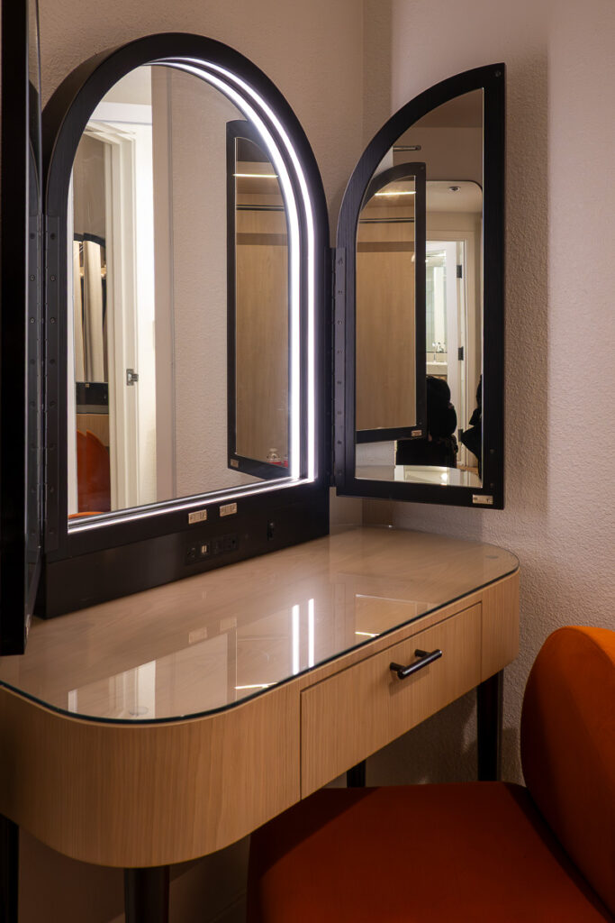 ruby king room vanity mirror in Virgin resort Las Vegas