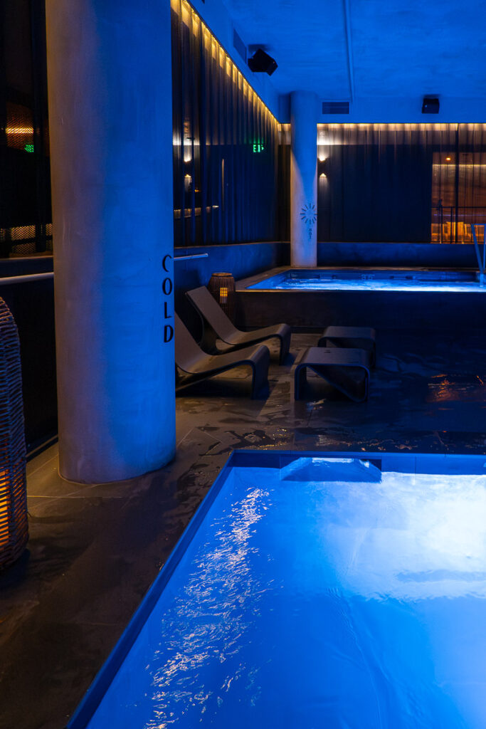 cold pool from Sanctuary in Cascada Thermal Spring spa in Portland