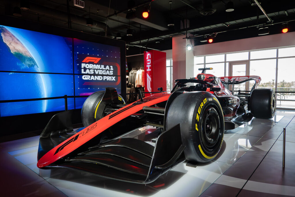 Formula 1 car inside the lobby F1 fan experience in Las Vegas 