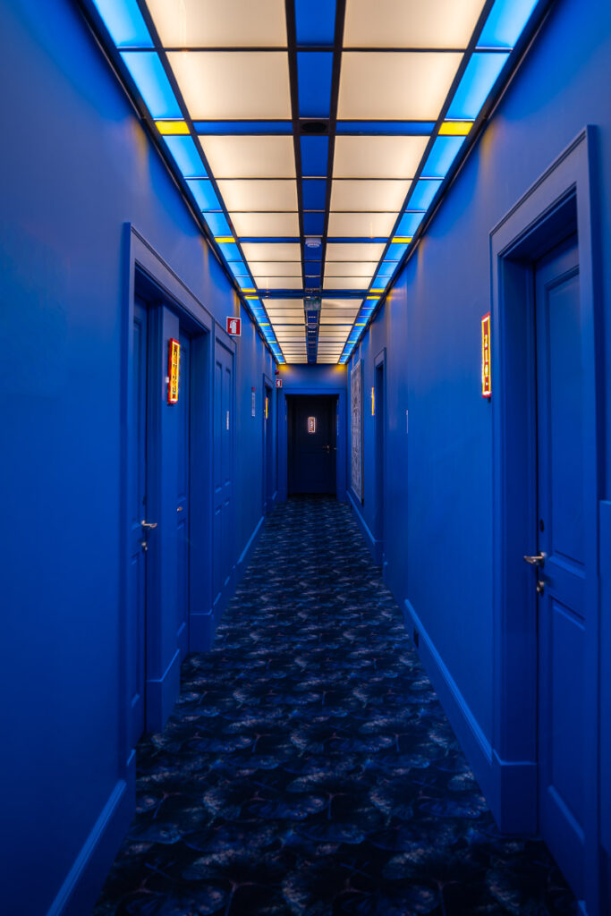 Art Legacy hotel in Lisbon blue hallway