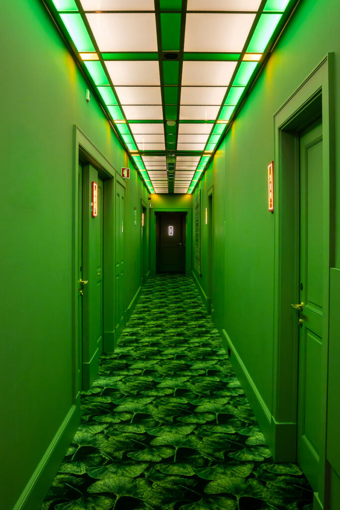 Art Legacy hotel in Lisbon green hallway