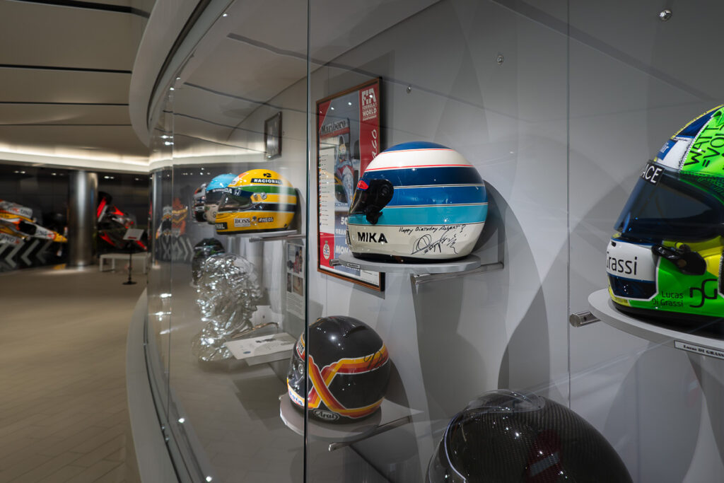Signed racing helmet collection in the Prince of Monaco car collection