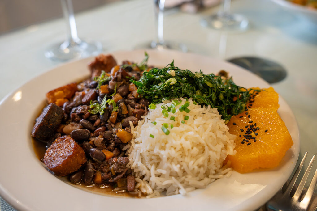 Bean stew with vegan chorizo from Organi Chiado in Lisbon a vegan spot