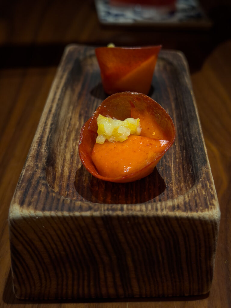 loquat requeijao from encanto restaurant Lisbon Michelin Star