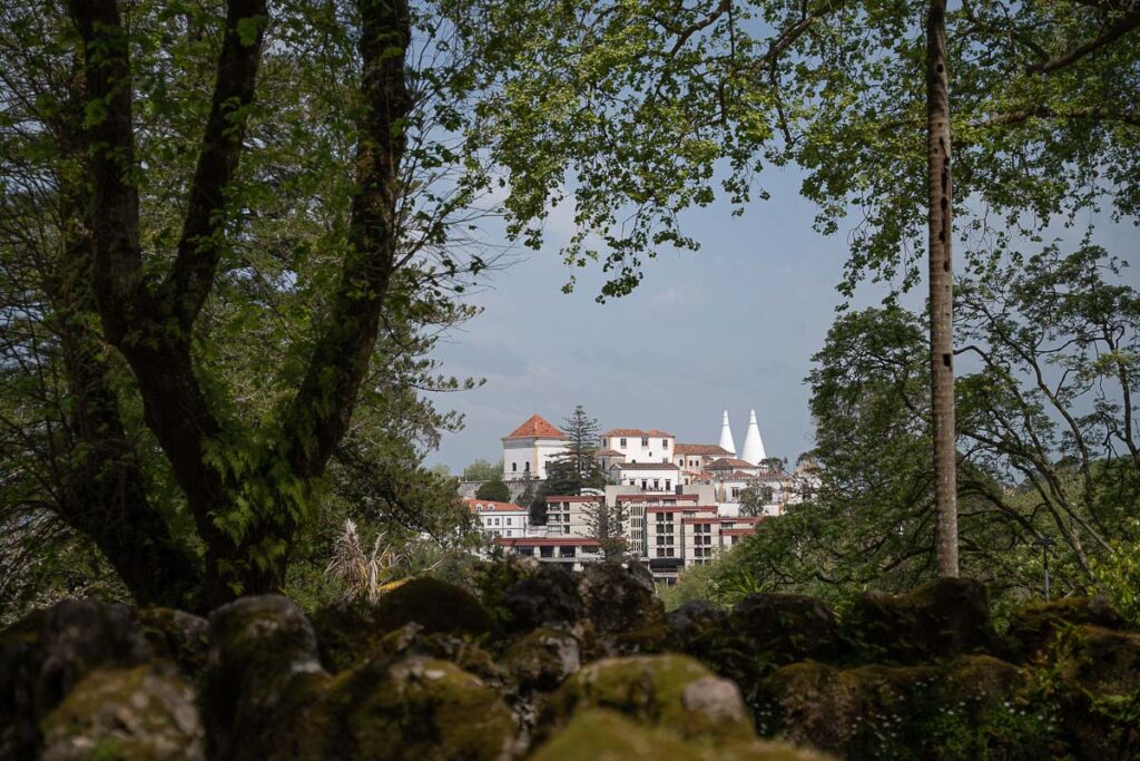 A view of the National Palace of Sintra from Quinta da Regaleira