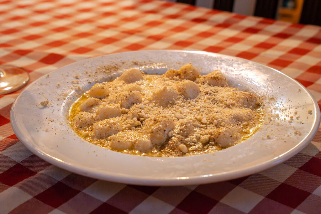 gnocchi a vegan Italian food from Al Sanpietrino Trattoria a vegan restaurant in Lisbon