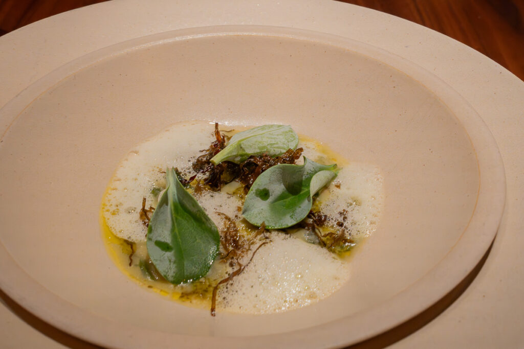 White Asparagus Fricasse Sea Lettuce Oxalis Encanto Restaurant Lisbon
