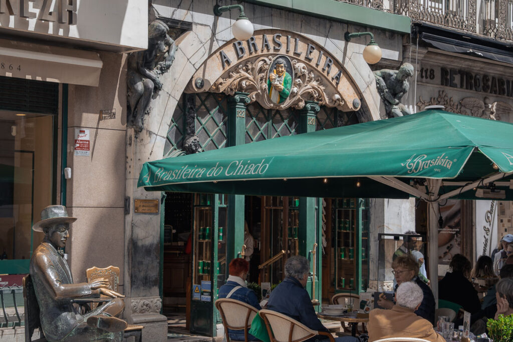 Café A Brasileira Lisbon Pessoa Statue What to Do in Chiado Lisbon