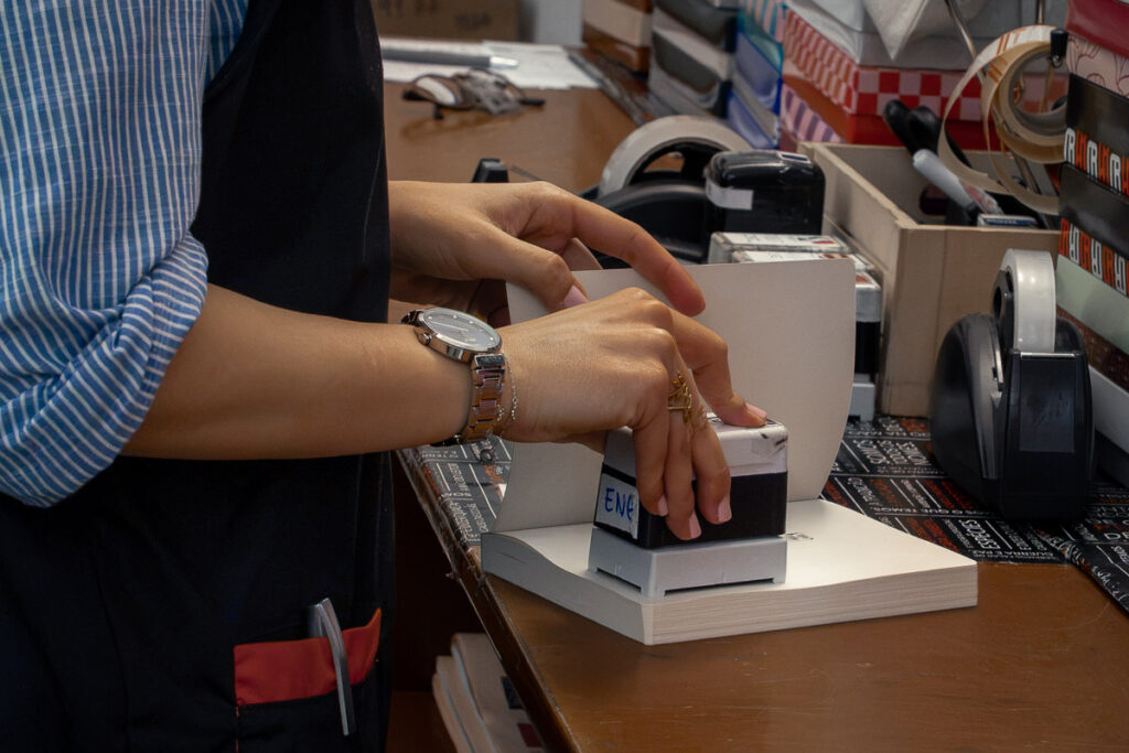 Getting Stamp from Livraria Bertrand Lisbon Oldest Bookstore
