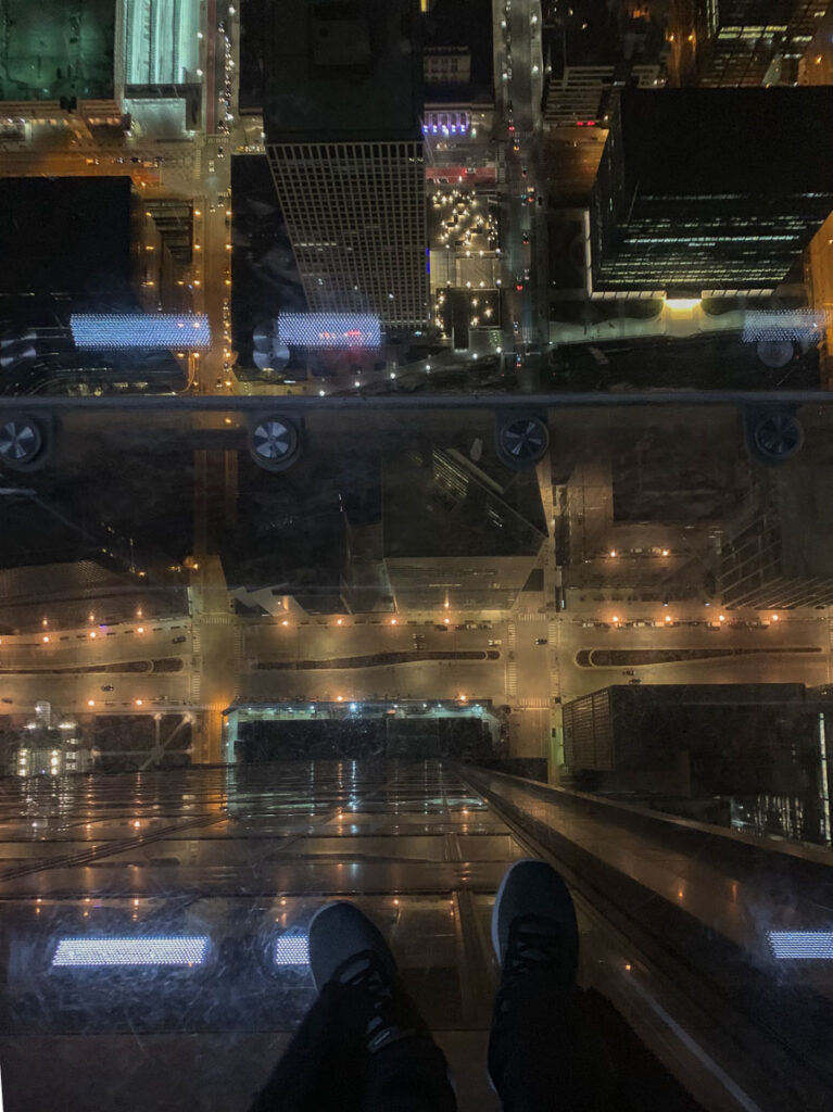 Chicago Willis Tower Skydeck Experience Bottom Glass View