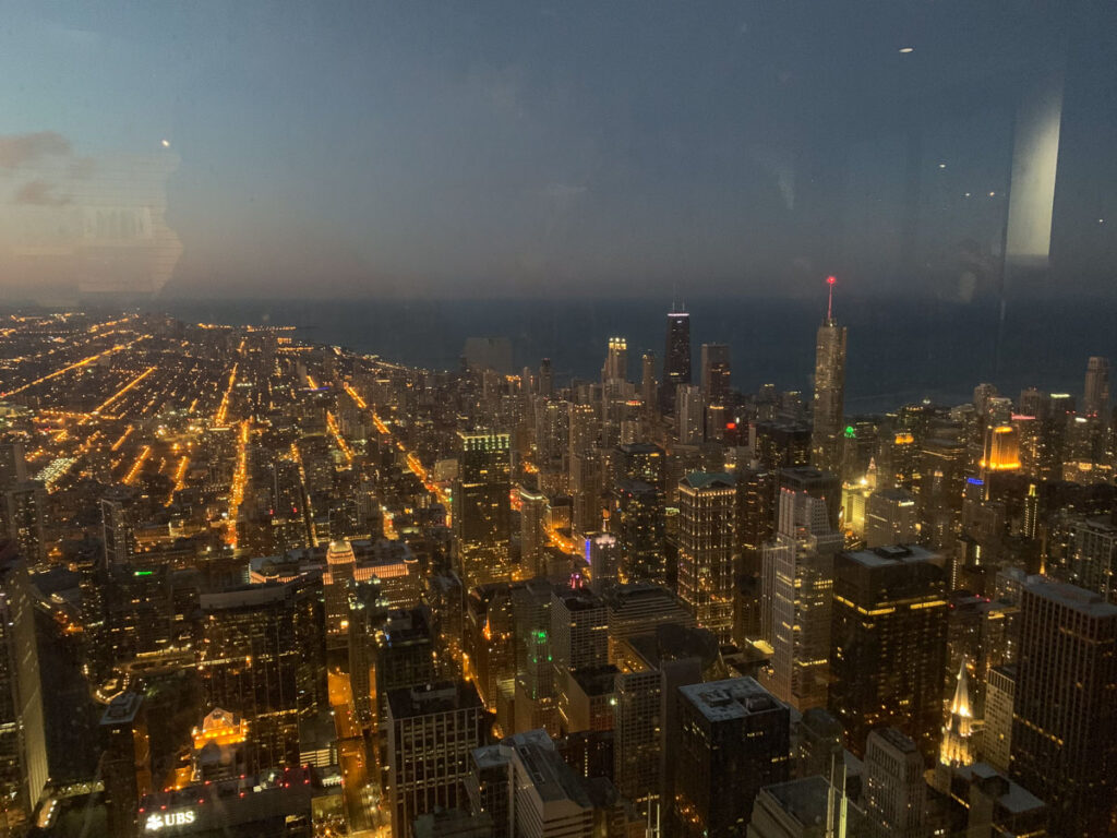 View of Chicago City from Willis Tower Skydeck Experience